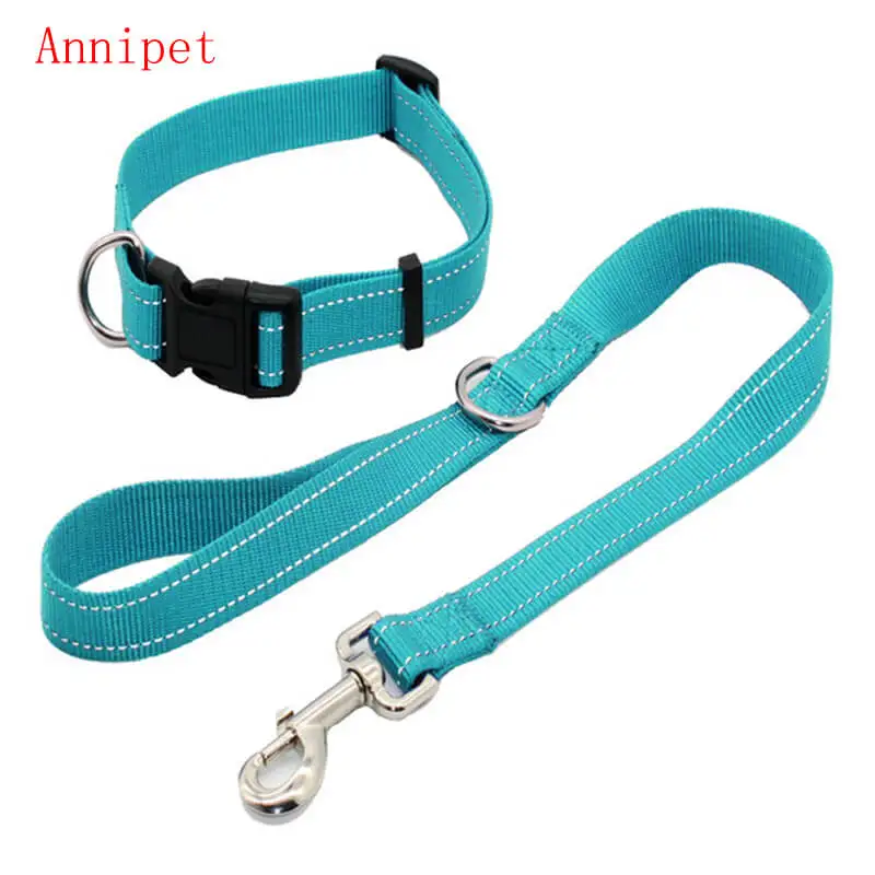 Koop Nylon Reflecterende Hondenriem en Halsband Set voor Traning en Lopen Kleine Medium Grote Hond