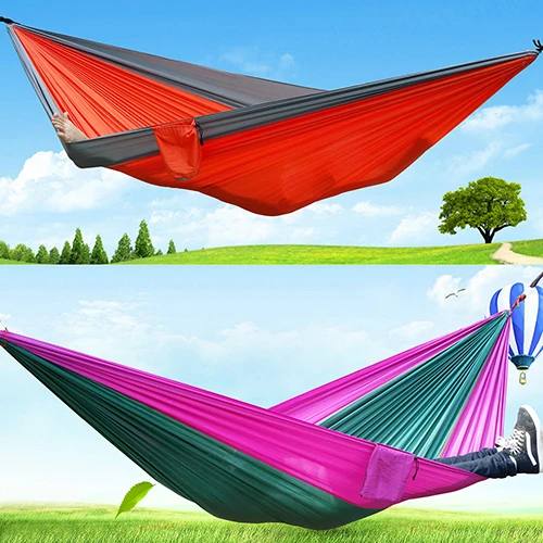 Portable Outdoor Traveling Camping Parachute Nylon Fabric Sleeping Bed Hammock