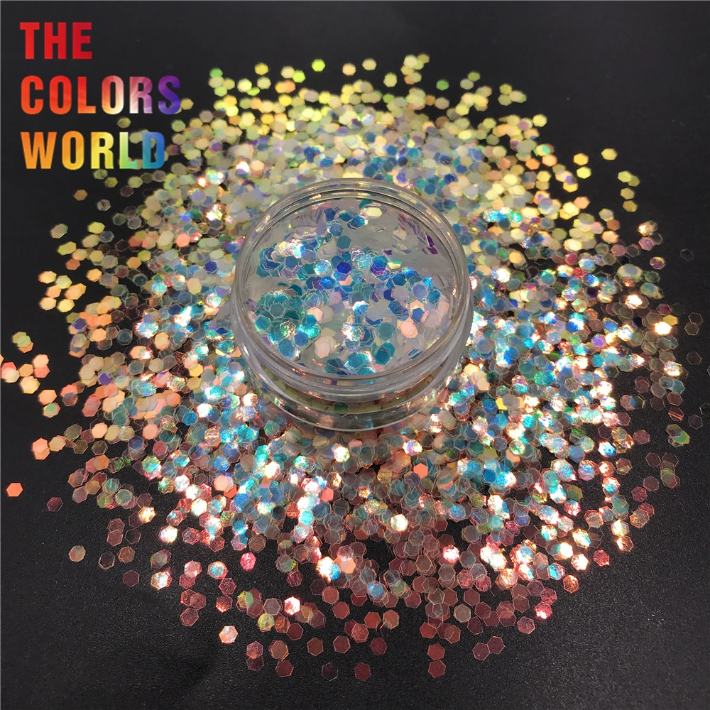 

TCR6321R Iridescent Rainbow White Color With Colorful Hexagon Shape Nail Glitter Nail Art Decoration Face Painting Henna Tumbler