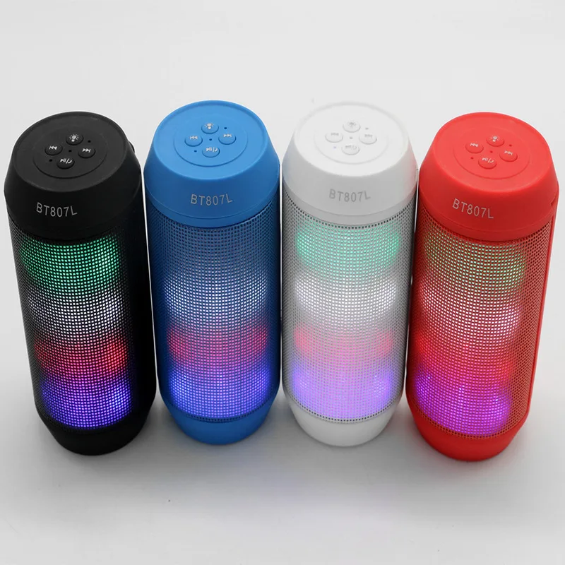 NewRixing BT807L бас мини громкий динамик Bluetooth беспроводной s цветной светодиодный для