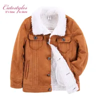 Pettigirl Autumn And Winter Boys Fur Coats Warm Brown Kids Overcoats Children Fashion Jacket Clothing B