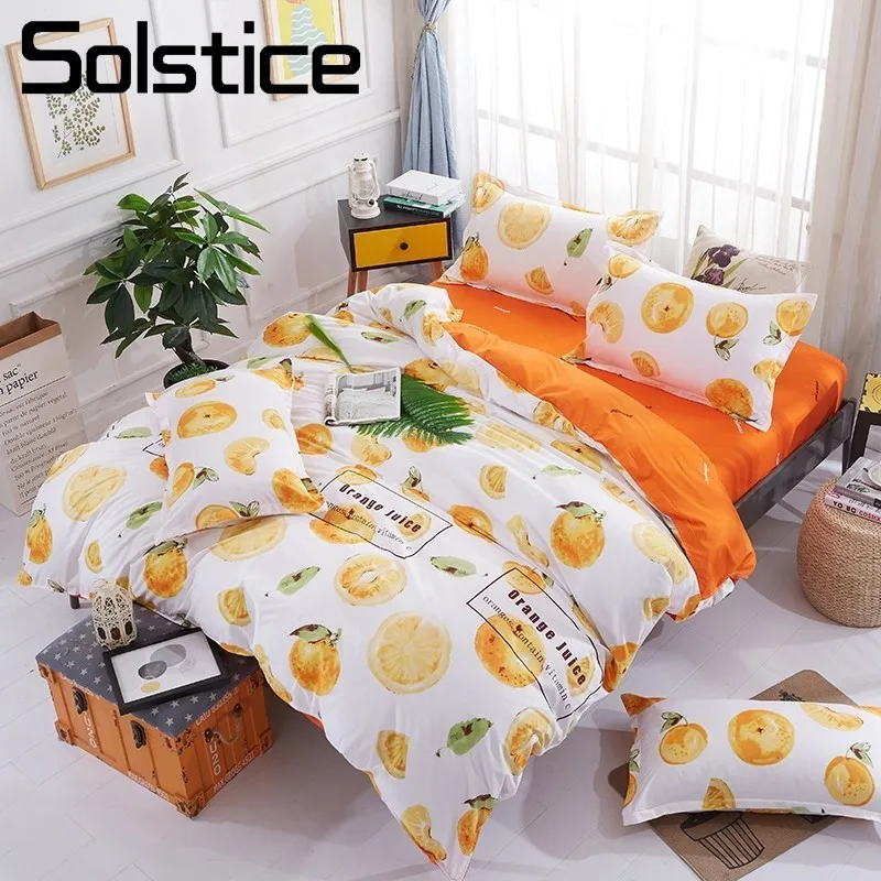 Solstice Home Textile Orange Duvet Comforter Quilt Cover