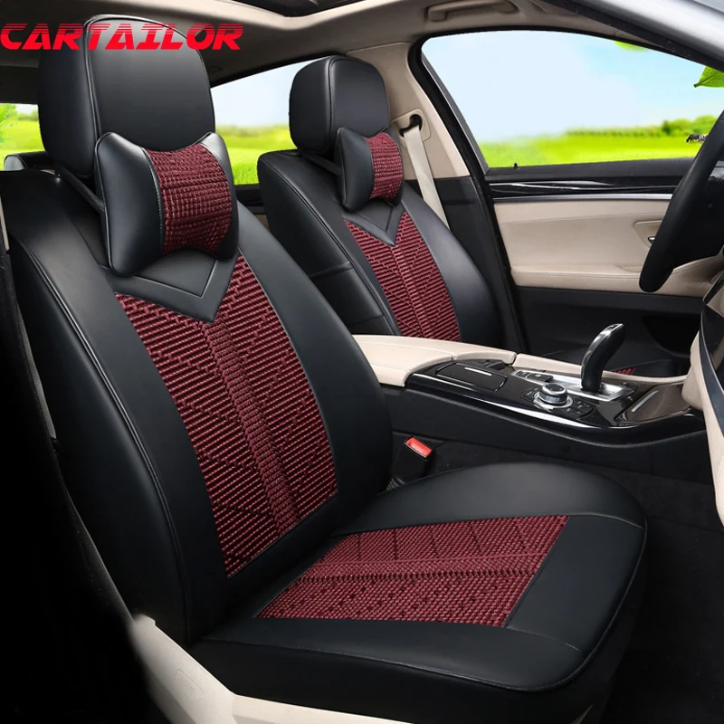 CARTAILOR Black Summer Cool Car Seat Covers Protector for Infiniti M35