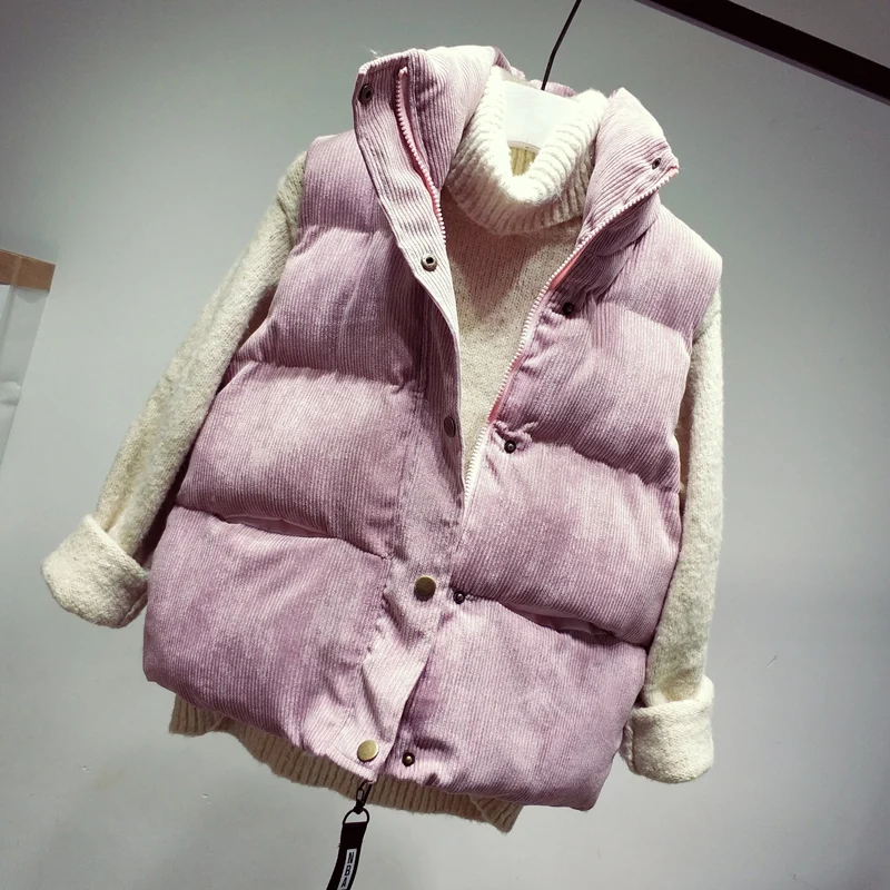 Осенние женские жилеты новый модный теплый жилет с воротником стойкой 2018 Harajuku