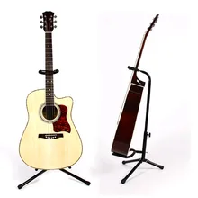 Black Collapsible Iron Tripod font b Guitar b font Stand with Protective Velveteen Rubber Padding for