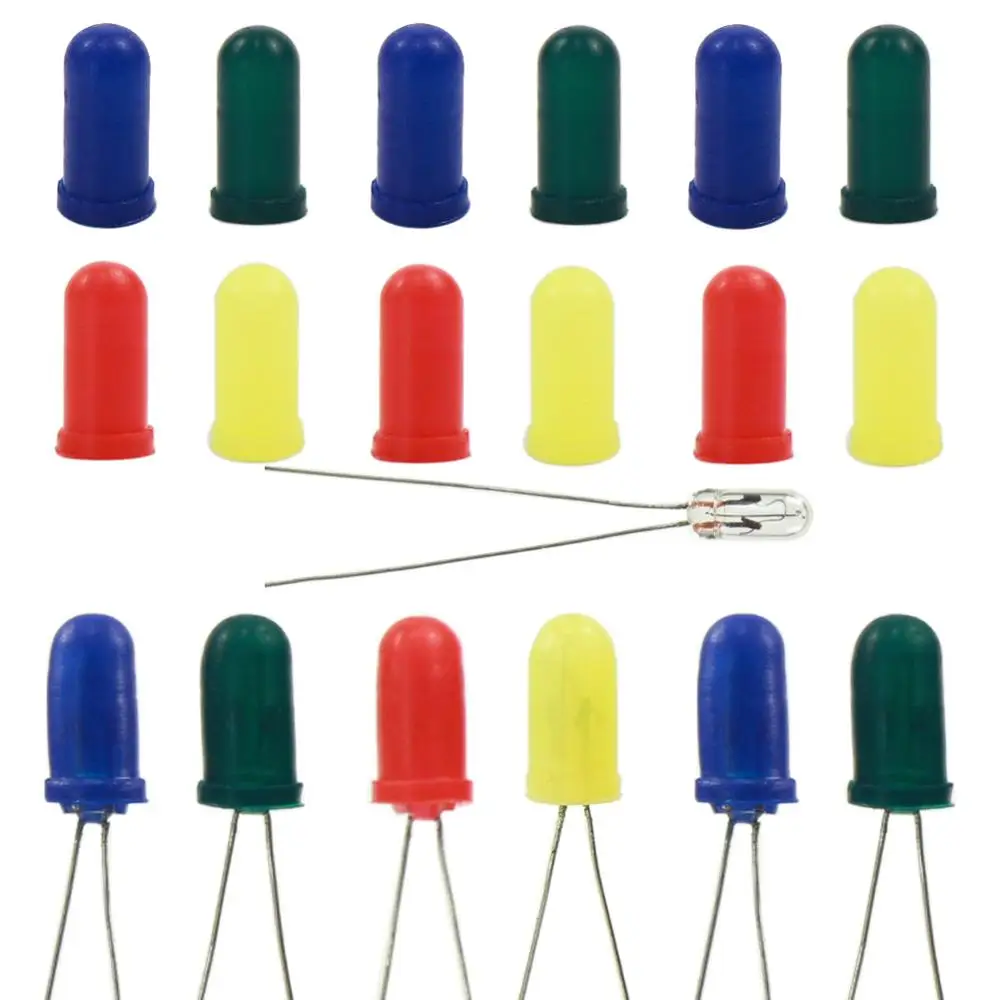 

100pcs Caps / Covers for 3mm Grain of Wheat Bulbs LEDs Mixed Color NEW XPT01