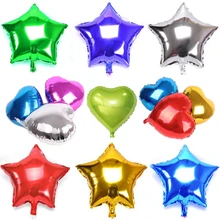 1pcs 18inch Foil Balloon 10 Colors Star/Heart Shape Balloons Birthday/New Year/Party Wedding Decoration Balloon
