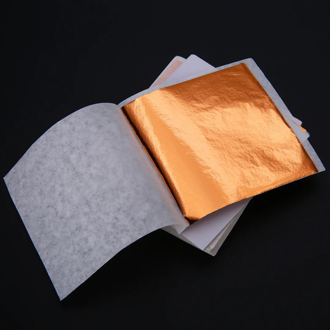New 100 Sheets DIY Gold Foil Leaf Sheets Gilding Handicrafts Paper Decoration Mayitr 9*9cm 5 Colors