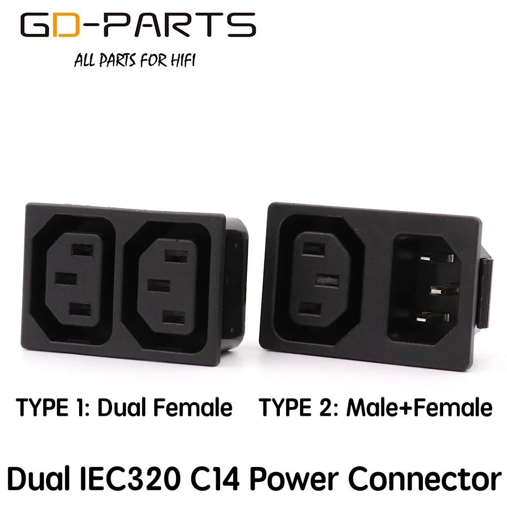 GD PARTS Dual IEC320 Snap In Power Connector Male Power Plug Female