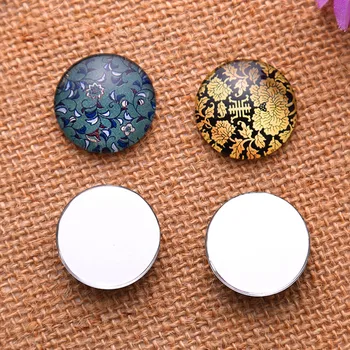 

10Pcs Mixed Flowers Fleur Patterns Round Glass Cabochons Cameos Dome Seals Crafts Making 35mm Dia.