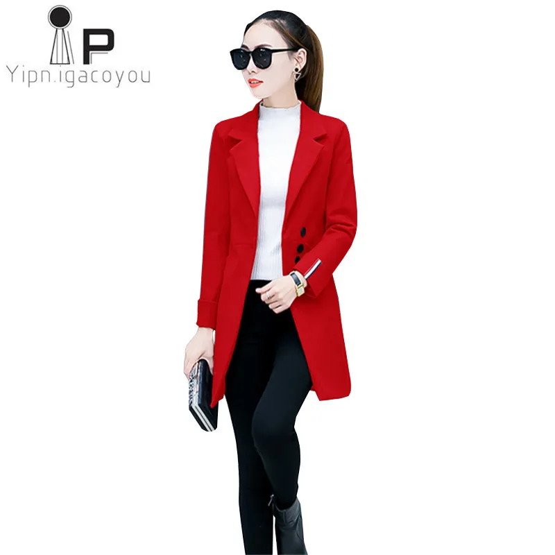 

Winter Coat Women Wool Coat 2019 Korean Plus size Slim Elegant Long Jacket Overcoat Woolen Coats Pink Red Female Outerwear 3XL