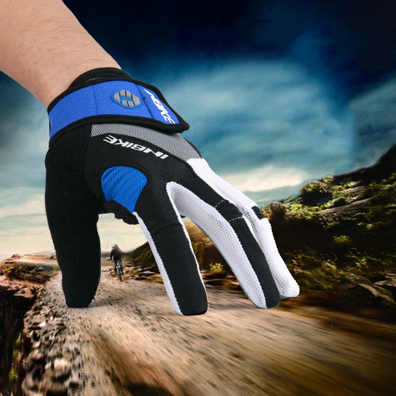 Bike Cycling Full Finger Gloves Gel Padded Touch Screen Anti sweat