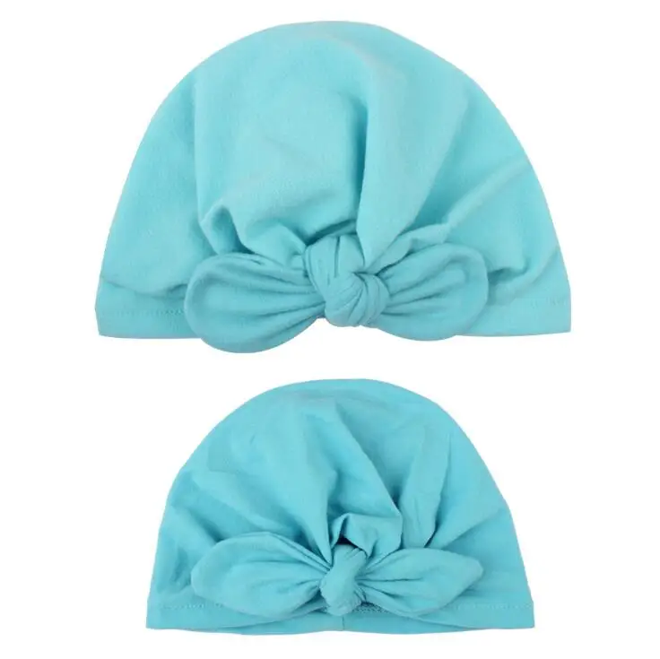 2 предмета/партия мать + Детские шапка теплая заячьи ушки милые шапки родитель-ребенок зимняя шапка Индии тюрбан шапочки для новорожденных