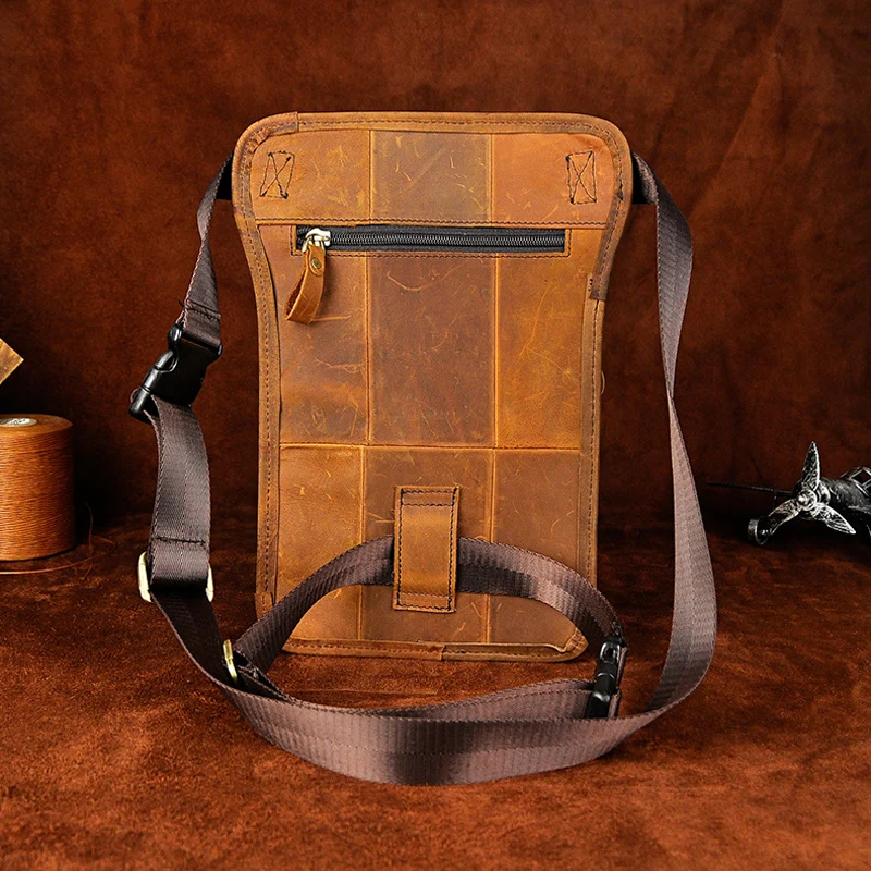 Norbinus Мужская поясная сумка из натуральной кожи, маленькие облегающие сумки, мужские воловья кожа, набедренные карманы на ремне, чехол для телефона, сумка через плечо