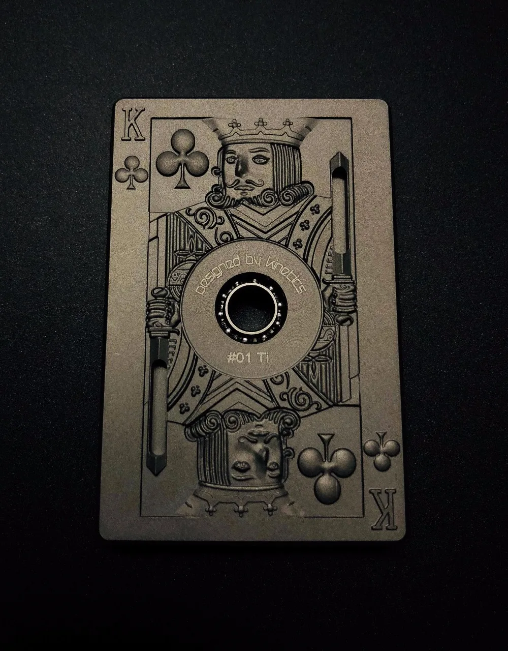 Рельефный покерный ручной Спиннер вращающийся, EDC сплав циркония Титан Черный Металл Спиннер для СДВГ фокус снимает стресс игрушка