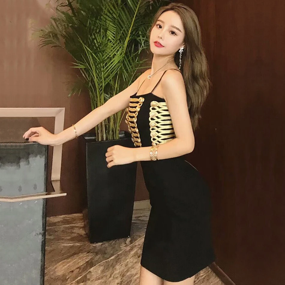 Women Strap  Bandage Dress 2018 New Spaghetti Strap Sexy Bodycon Club Party Dresses For Lady Fashion