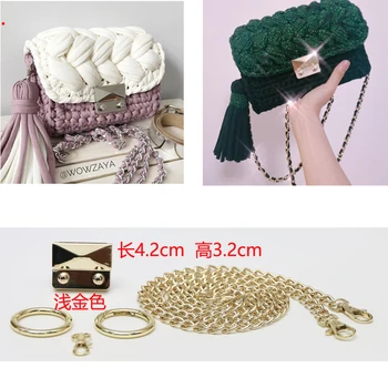 

Hand-made material hardware for braiding bags, including lock buckle, chain hook, screw button