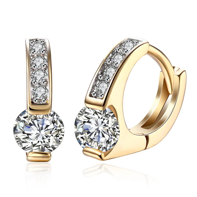 Zircon Gold Great Wall Pattern Clip Earring  (2)