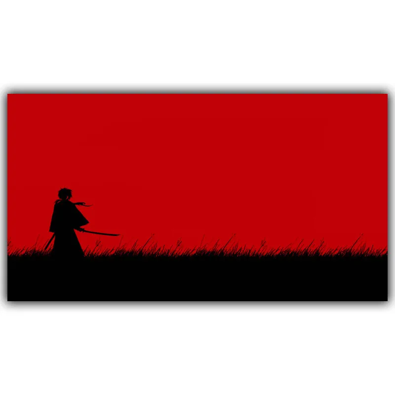Rurouni Kenshin шелковая ткань постер с принтом самурайского фехтовальщика Аниме