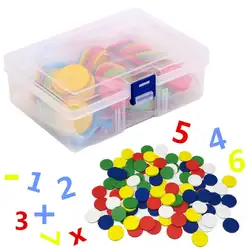 117 шт. счетчики счетные чипы 30 мм смешанные цвета математическая игрушка для бинго чипы игры Жетоны с коробкой для хранения