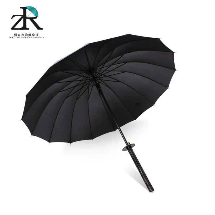 

Drop Shipping Windproof Samurai Sword Sun Rainny Umbrella Ninja-like Straight Long Handle Ribs Manual Open Close 190TNylonFabric