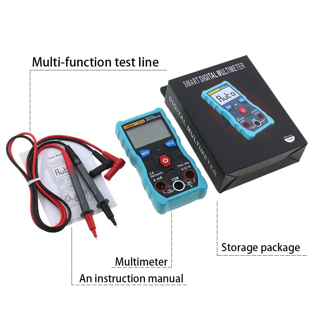 Koop Aneng V01A 4000 Telt True Rms Knop Automatische Digitale Multimeter Ac Dc Spanning Stroom Ohm Meter