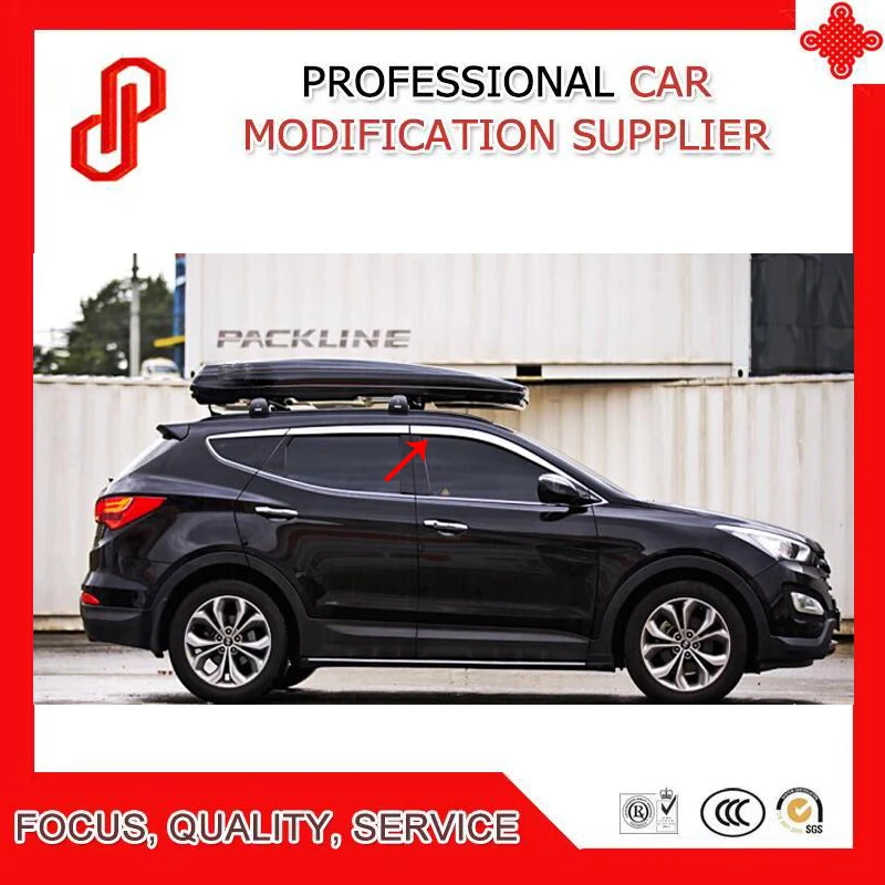 

High Quality ABS plating decorative trim vent shade rain sun wind deflector window visor for New Santa fe / IX45 2013-2017