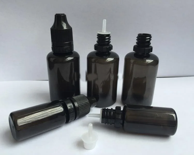 

Black PET Empty Bottle 10ml 30ml Plastic Dropper Bottles with Long and Thin Tips Tamper Proof Caps E Liquid Needle Bottle