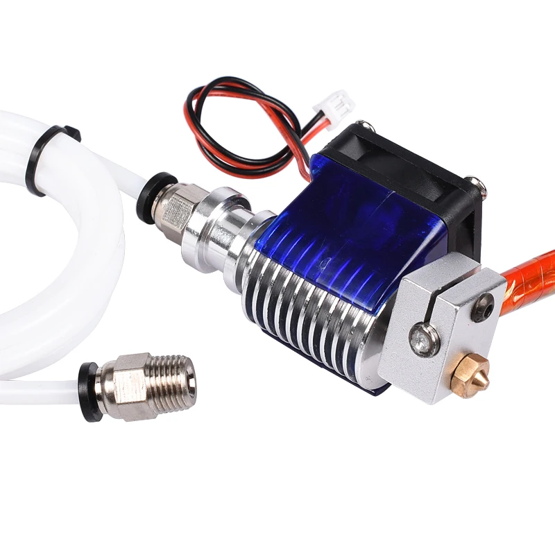 

3D Printer J-head Hotend with Single Cooling Fan for 1.75mm/3.0mm 3D v6 Bowden Filament Wade Extruder 0.2mm/0.3mm/0.4mm Nozzle
