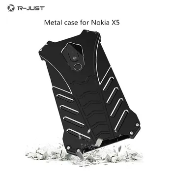 

R-JUST Protect Phone case for Nokia X5 Metal Aluminum Shockproof Dropproof Cover for nokia X5 Armor anti-knock cases