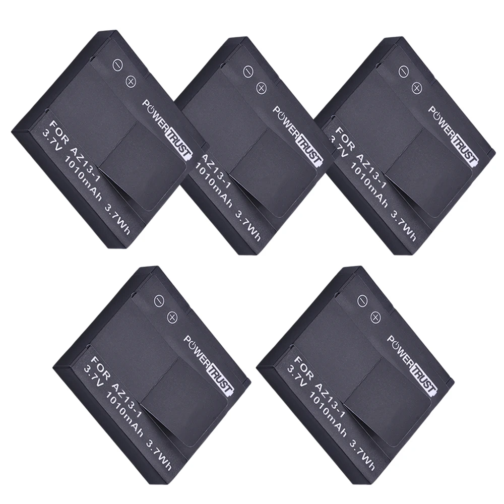 PowerTrust 5Pcs 1010mAh AZ13 1 AZ13 Rechargeable Battery For xiaomi yi