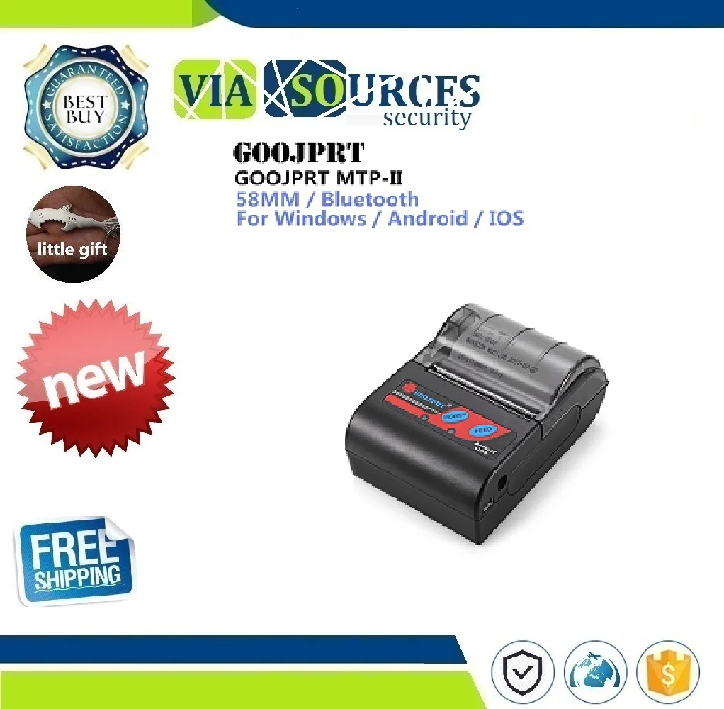 

GOOJPRT MTP-II 58mm Portablle Android Bluetooth Thermal Printer Receipt Printer for mobile POS printer bluetooth ticket printer