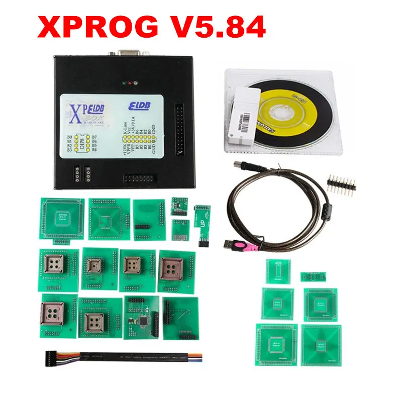 XPROG-M V6.12 V5.86 V5.84 металлическая коробка XPROG V5.55 Xprog V5.84 автоматический ЭБУ программатор инструмент X прог-бокс 5,84 Полные Адаптеры - Цвет: XPROG V5.84