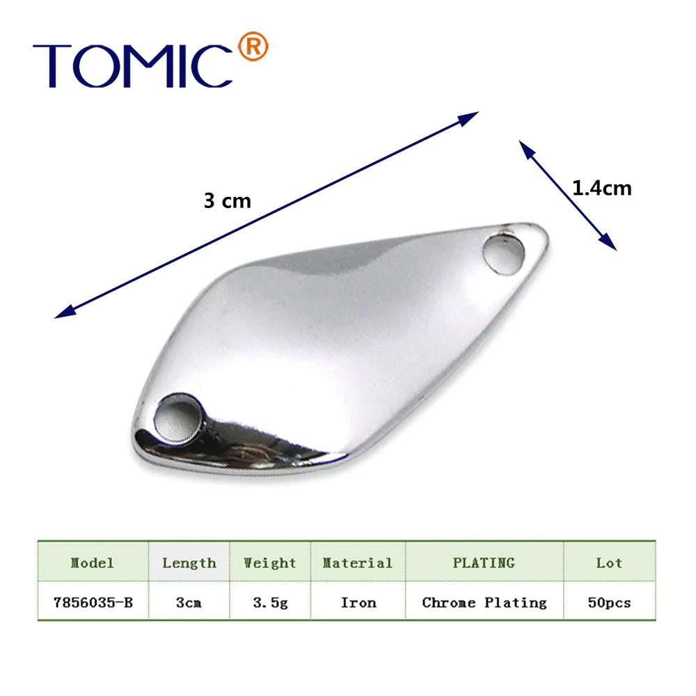 Tomic 50 шт., 2,5 г, 3,5 г, 5 г, Неокрашенная рыболовная ложка, микро литье, сделай сам, пустой корпус, форель, щука, бас, металлические приманки, флаттер, Спиннер, приманка