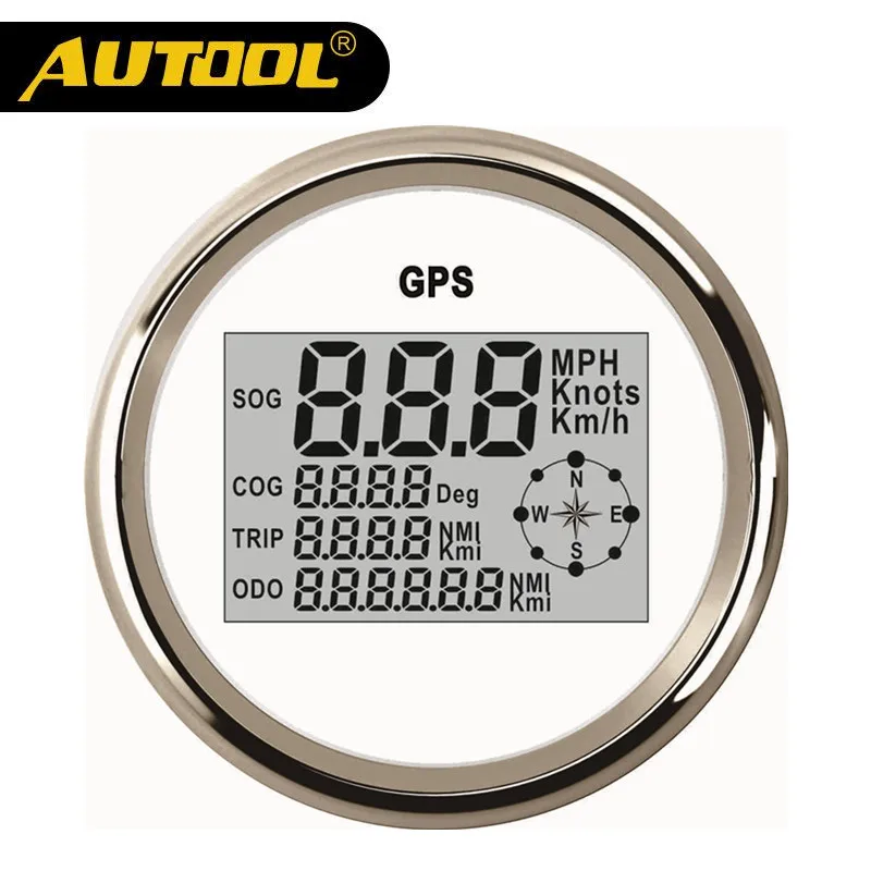 AUTOOL 85mm font b GPS b font Digital Speedometer Odometer Stainless Steel Waterproof Digital Gauge font