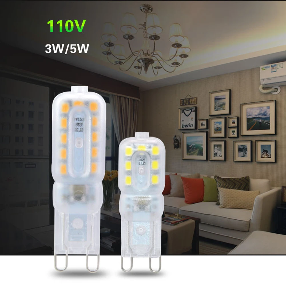 Dimmable G9 Светодиодная лампа 5 Вт AC 110 В 127 в SMD 2835 Заменить 100 галогенная для