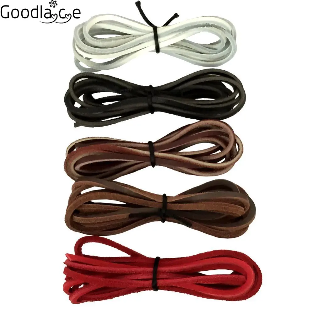 1 Peace of 3x3.5mm Rawhide Leather Shoelaces Shoestrings Boot Shoe Laces  240cm/94.5Inch - AliExpress