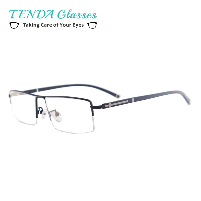 

Metal Half Rim Rectangular Men Large Eyeglasses Frame Prescription Glasses For Optical Lenses Myopia Reading Progressive