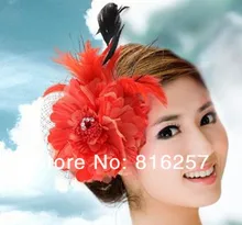 Free shipping many color high quality silk flower fascinator font b hats b font bridal hair