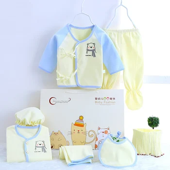 

7pcs/set 0-3M Newborn Besr Fox Baby Sets Soft Pure Cotton Fashion Infant Unisex Suits Good quality