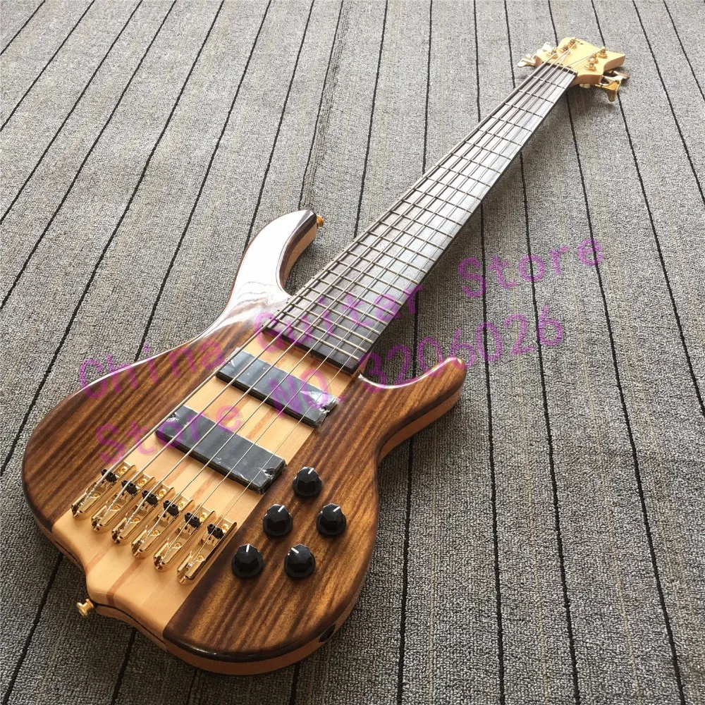 

New Arrival 6 strings bass guitar;Walnut body; custom logo on headstock and back;(custom logo could be removed or changed)