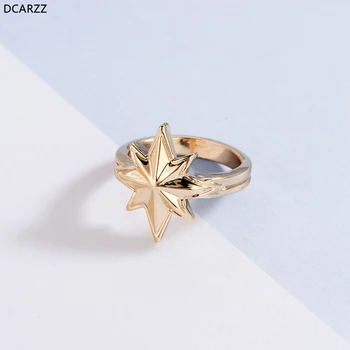 

Captain Marvel Gold Star Rings Women The Avengers:Endgame Cosplay Jewelry Retro Wedding Ring Wholesale Replica Cosplay Costume