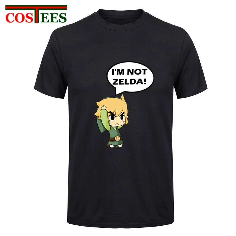 Best 2017 Newest summer style Men Fashion Man I #039;m not zelda Design T shirt Novelty printed Tops Custom Printed Short Sleeve Tees boys