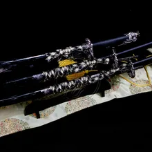 S0532 антикварный серебряный дракон TSUBA самурайский меч-Катана партия 3 черный с 3-ярусной деревянной подставкой 4" 31" 22"