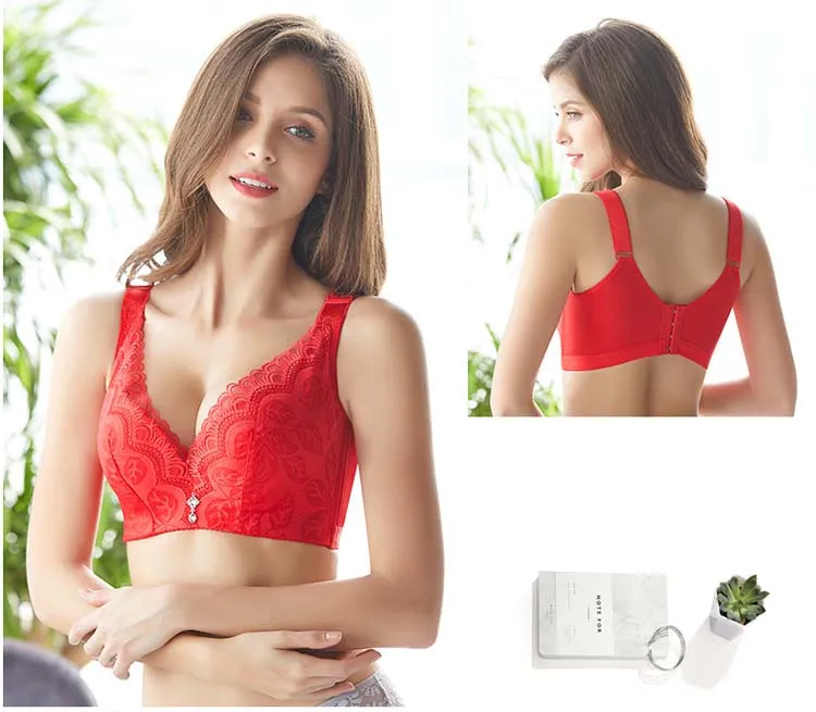 Plus Size Bras For Women Sexy Lace Bra Thin Seamless Lingerie Wire Free Bralette Breathable Bustier Brassiere Underwear D E Cup  13