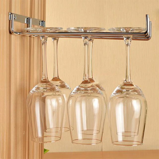 Neue Ankunft drei Stile New Edelstahl Einzelne Schiene Weinglas Halter