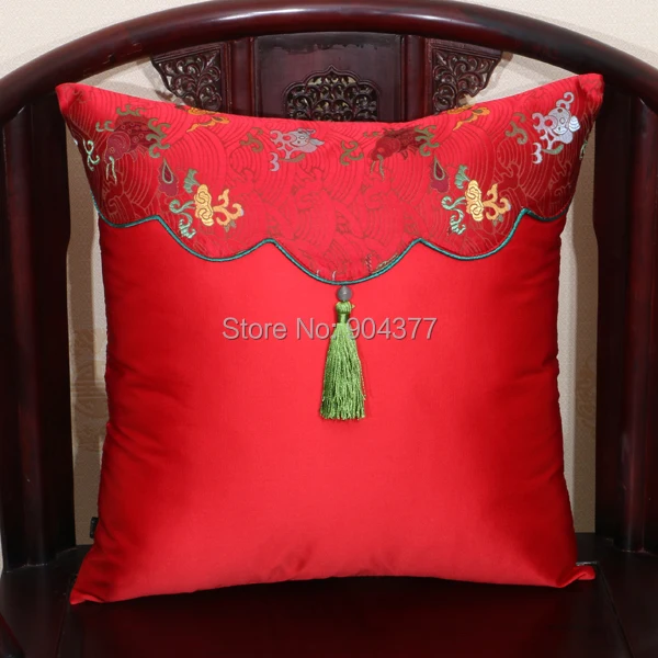 Винтажная китайская наволочка с кисточками в стиле пэчворк, украшение для дивана, рождественского кресла, наволочка, шелковая крышка, Высококачественная задняя подушка