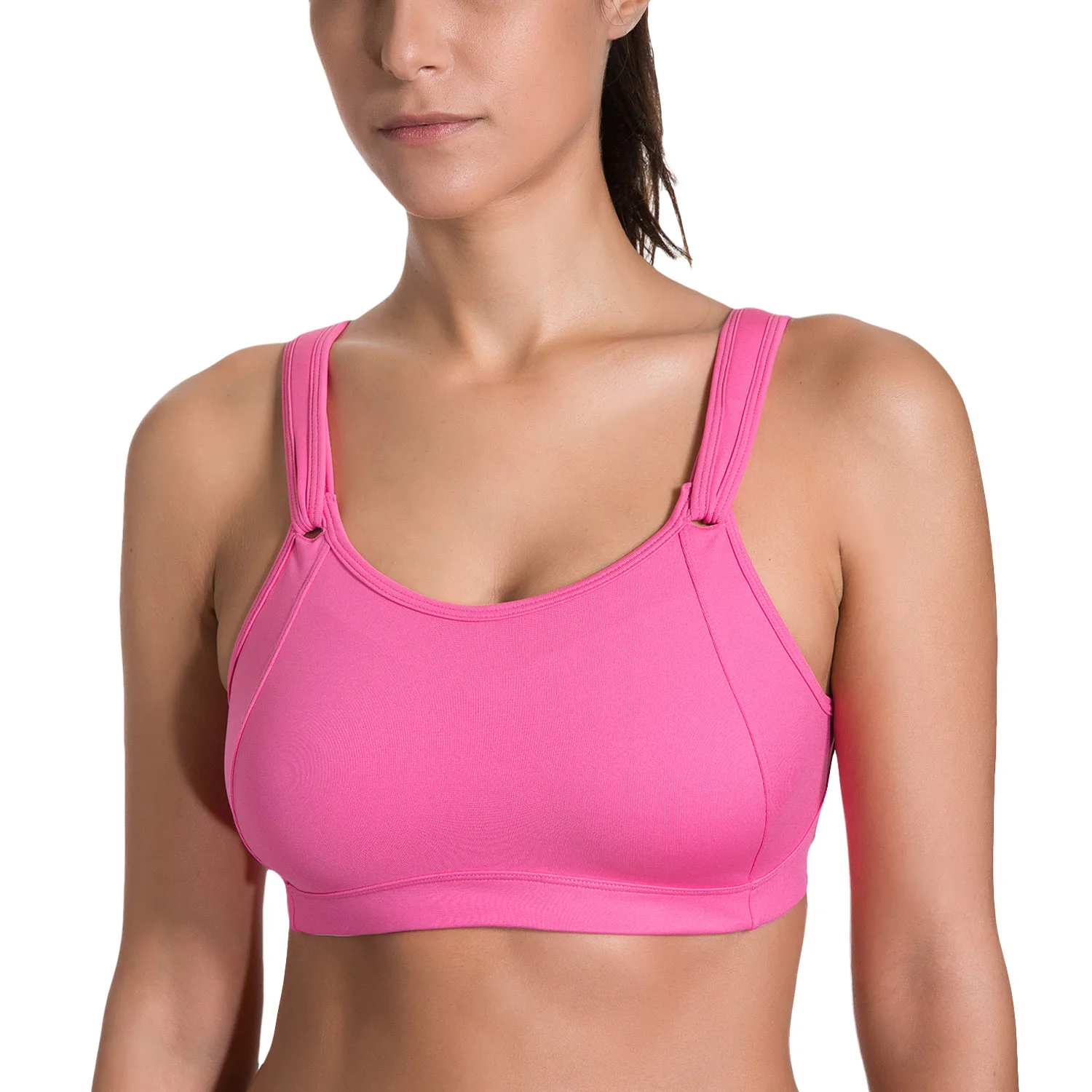 Women's High Impact Full Coverage Wire Free Non Padded Run Sports Bra