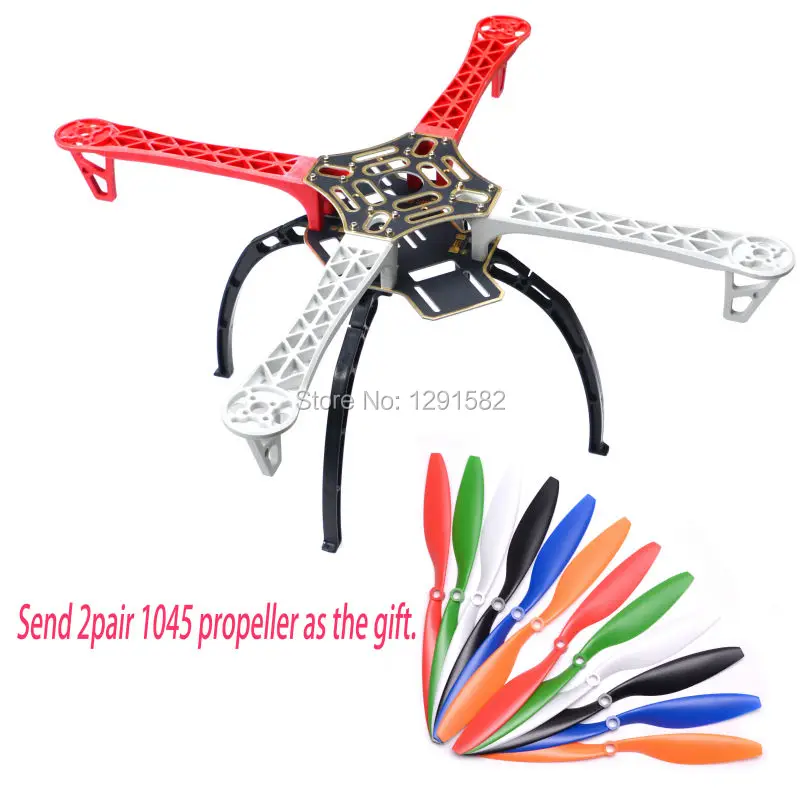 

F450 Frame PCB with black Landing Gear Skid + 1045 Propeller for F450 F550 SK480 FPV
