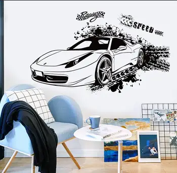 

Personality Creative Sports Car Sticker Living Room Studio Sofa Bedroom Restaurant Office Decoration Boy room decals